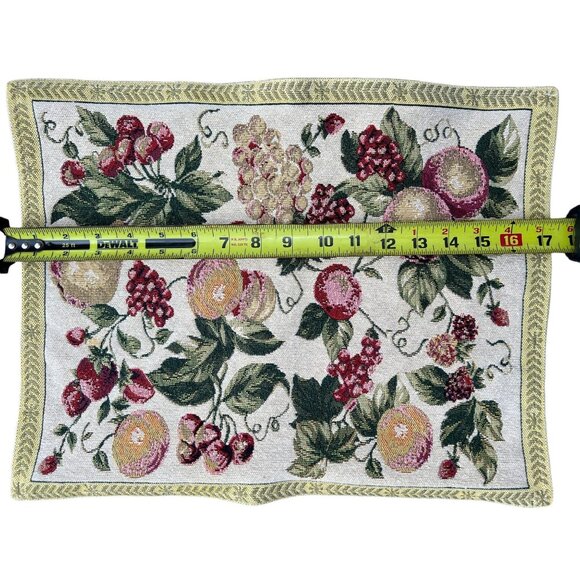 Set Of 4 Waverly Vintage Fruit Tapestry Placemats 13.5" x 17" LIned - Picture 3 of 5